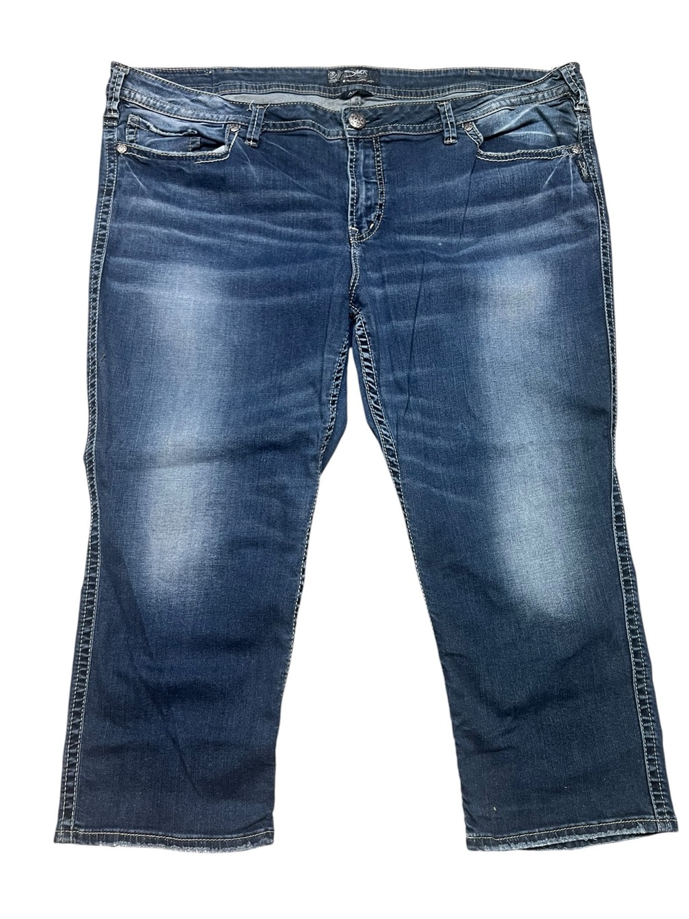 Silver Jeans Aiko Women's Faded Blue Cropped Jeans